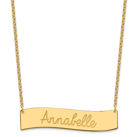 SS/Gold-plated Medium AWAYS IN MY HEART Curved Bar Necklace XNA1253GP