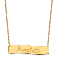 SS/Gold-plated Medium AWAYS IN MY HEART Curved Bar Necklace XNA1253GP