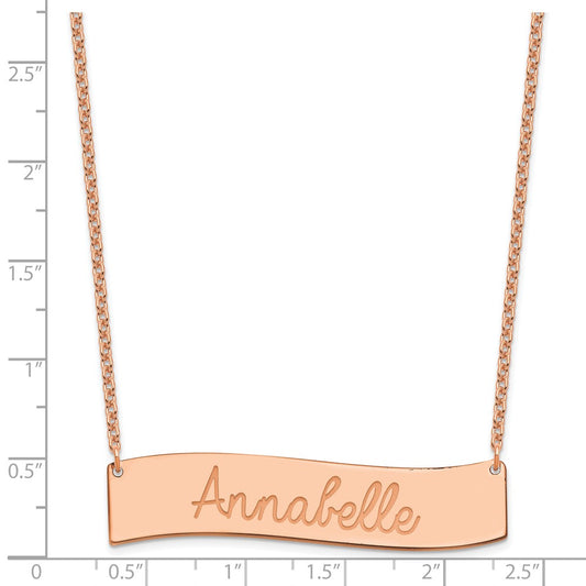 SS/Rose Gold Medium ALWAYS IN MY HEART Curved Bar Necklace XNA1253RP