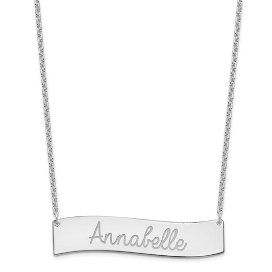 SS/Rhodium-plated Medium ALWAYS IN MY HEART Curved Bar Necklace XNA1253SS