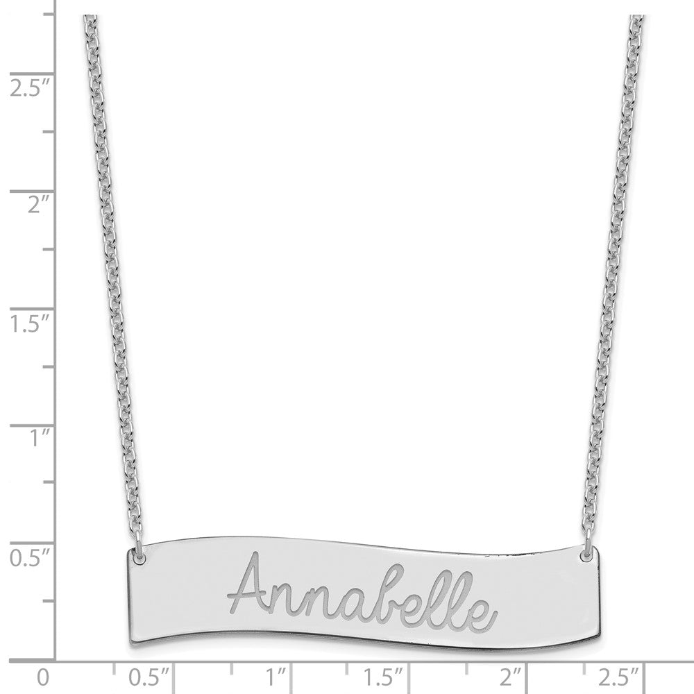 SS/Rhodium-plated Medium ALWAYS IN MY HEART Curved Bar Necklace XNA1253SS