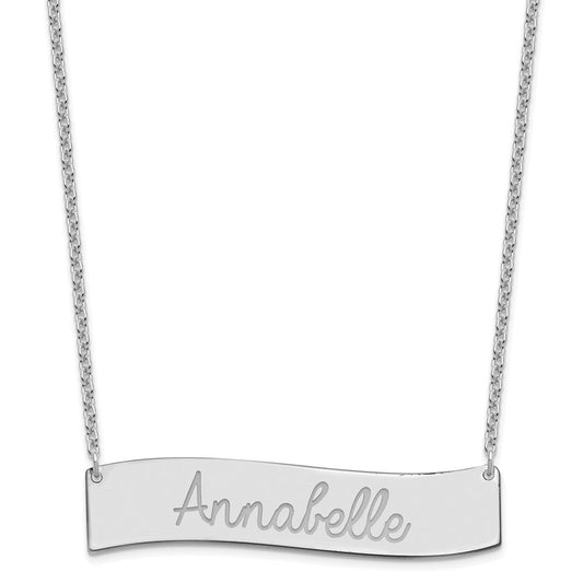 SS/Rhodium-plated Medium ALWAYS IN MY HEART Curved Bar Necklace XNA1253SS
