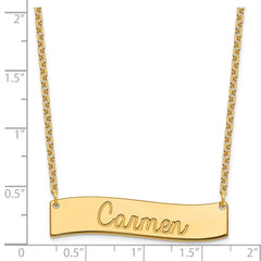 SS/Gold-plated Medium AWAYS IN MY HEART Curved Bar Necklace XNA1254GP
