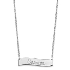 SS/Rhodium-plated Medium ALWAYS IN MY HEART Curved Bar Necklace XNA1254SS