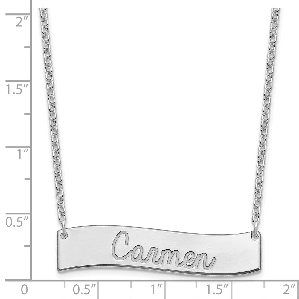 SS/Rhodium-plated Medium ALWAYS IN MY HEART Curved Bar Necklace XNA1254SS