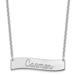 SS/Rhodium-plated Medium ALWAYS IN MY HEART Curved Bar Necklace XNA1254SS