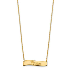 SS/Gold-plated Small AWAYS IN MY HEART Curved Bar Necklace XNA1255GP