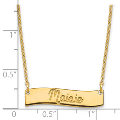 SS/Gold-plated Small AWAYS IN MY HEART Curved Bar Necklace XNA1255GP