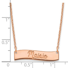 SS/Rose Gold Small ALWAYS IN MY HEART Curved Bar Necklace XNA1255RP