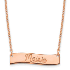 SS/Rose Gold Small ALWAYS IN MY HEART Curved Bar Necklace XNA1255RP