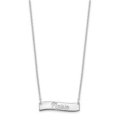 SS/Rhodium-plated Small ALWAYS IN MY HEART Curved Bar Necklace XNA1255SS