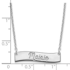 SS/Rhodium-plated Small ALWAYS IN MY HEART Curved Bar Necklace XNA1255SS