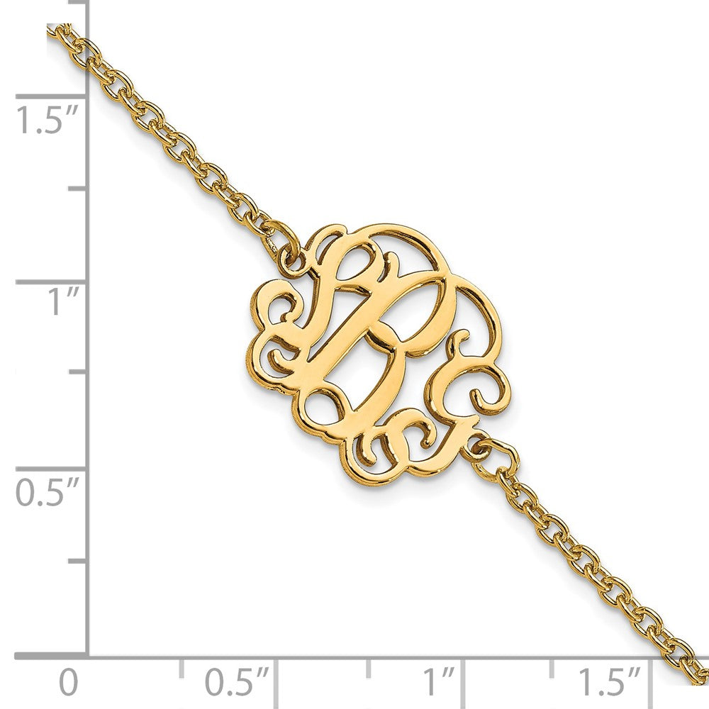 Sterling Silver/Rhodium-plated Monogram Bracelet XNA1265GP