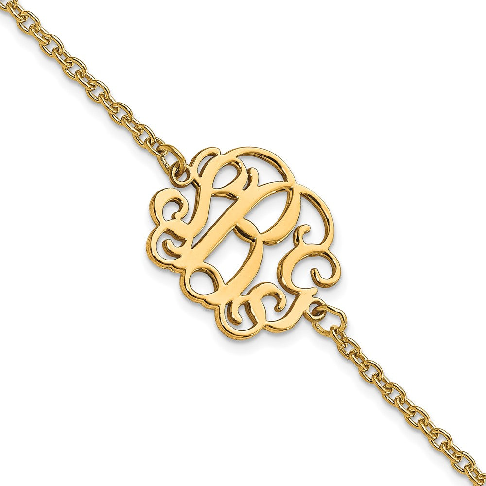Sterling Silver/Rhodium-plated Monogram Bracelet XNA1265GP