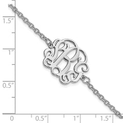 Sterling Silver/Rhodium-plated Monogram Bracelet XNA1265SS