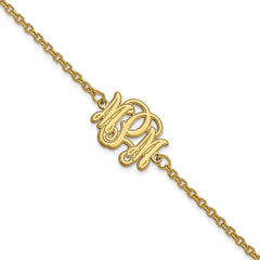 Sterling Silver/Gold-plated Etched Monogram Bracelet XNA1266GP
