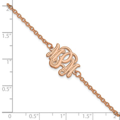 Sterling Silver/Rose-plated Etched Monogram Bracelet XNA1266RP