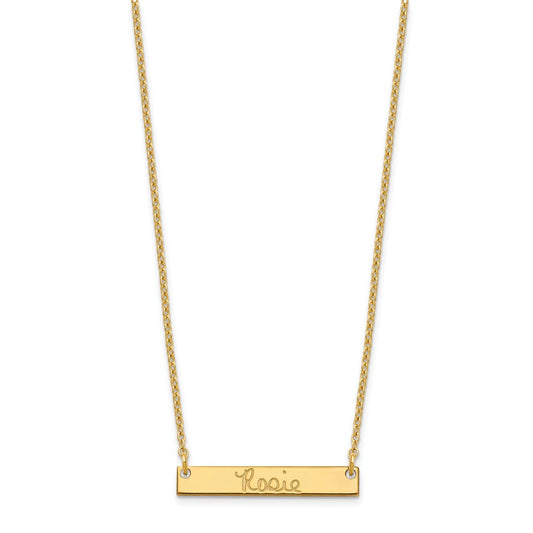 Sterling Silver/Gold-plated Small Signature Bar Necklace XNA1273GP