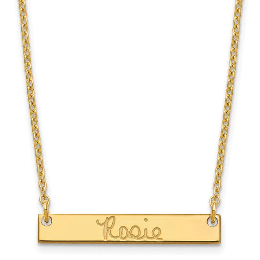 Sterling Silver/Gold-plated Small Signature Bar Necklace XNA1273GP