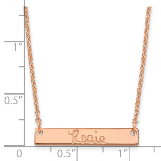 Sterling Silver/Rose-plated Small Signature Bar Necklace XNA1273RP