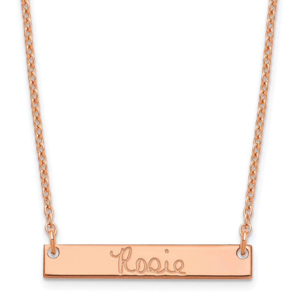Sterling Silver/Rose-plated Small Signature Bar Necklace XNA1273RP