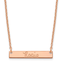 Sterling Silver/Rose-plated Small Signature Bar Necklace XNA1273RP