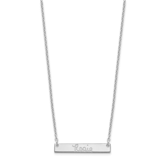 Sterling Silver/Rhodium-plated Small Signature Bar Necklace XNA1273SS