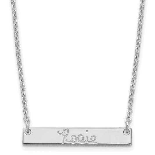 Sterling Silver/Rhodium-plated Small Signature Bar Necklace XNA1273SS