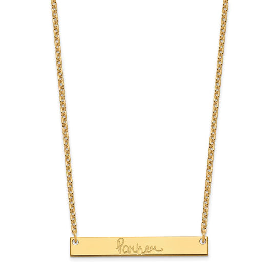 Sterling Silver/Gold-plated Medium Signature Bar Necklace XNA1274GP