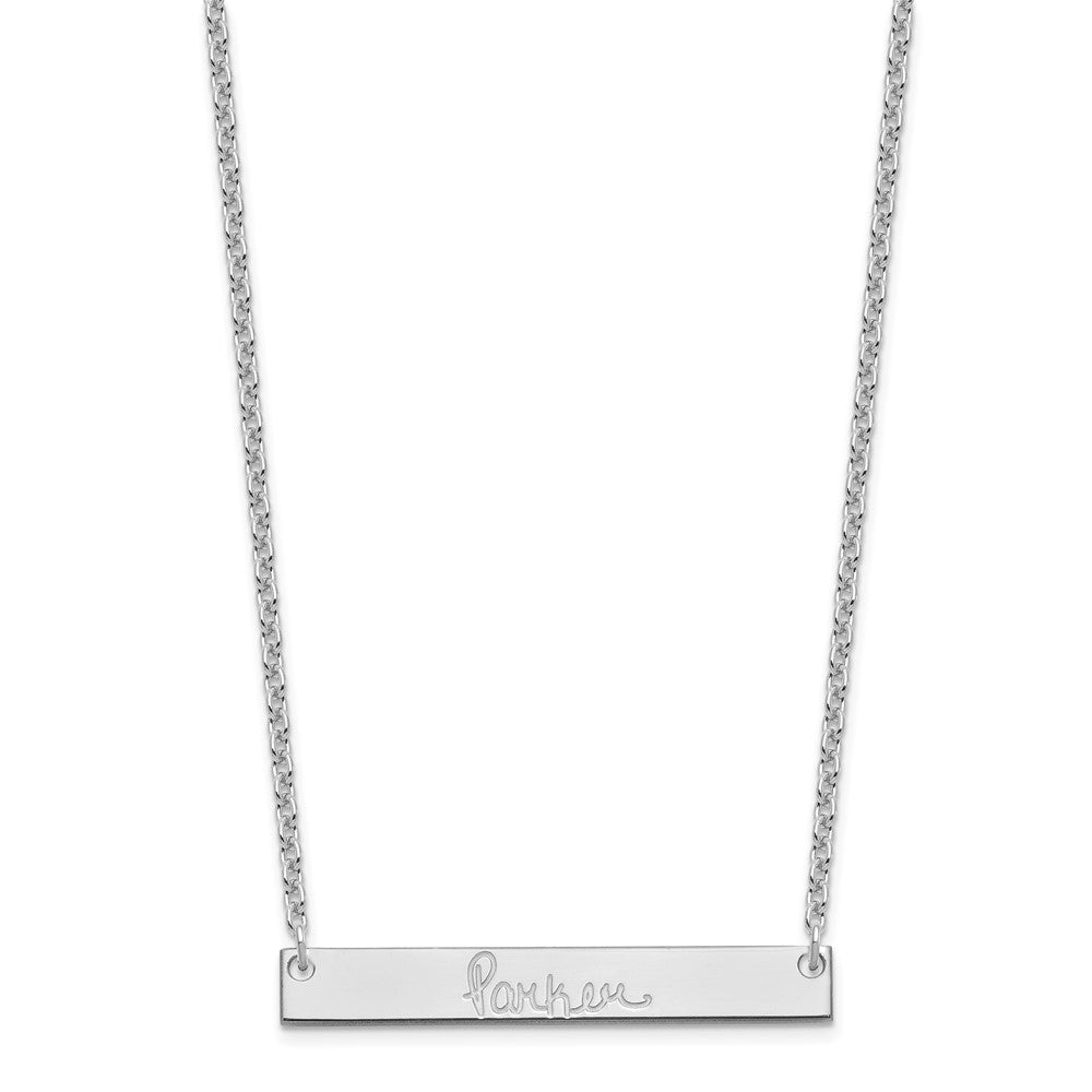 Sterling Silver/Rhodium-plated Medium Signature Bar Necklace XNA1274SS