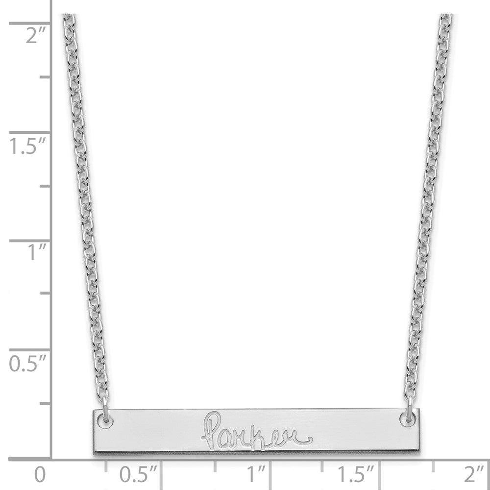 Sterling Silver/Rhodium-plated Medium Signature Bar Necklace XNA1274SS