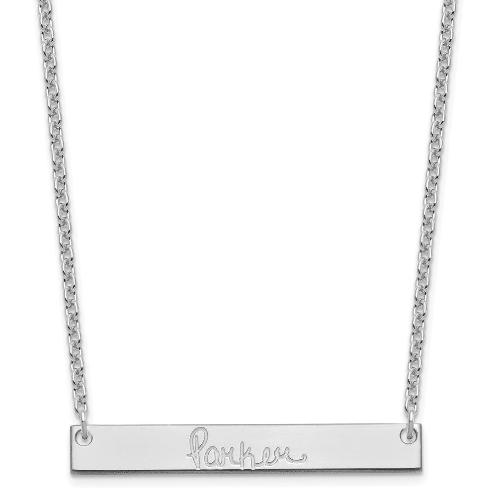 Sterling Silver/Rhodium-plated Medium Signature Bar Necklace XNA1274SS