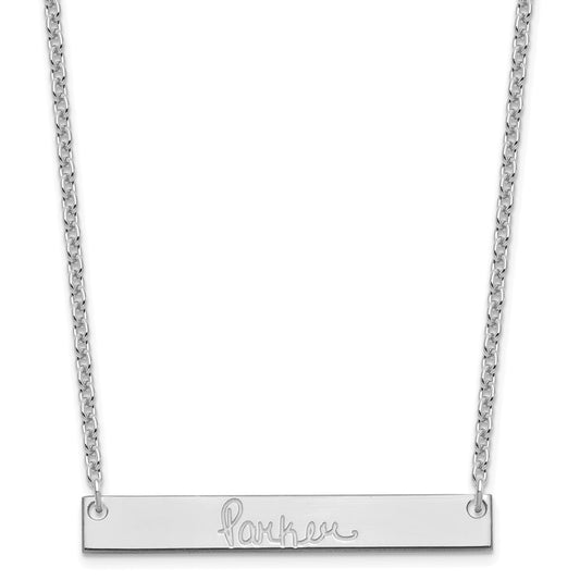 Sterling Silver/Rhodium-plated Medium Signature Bar Necklace XNA1274SS