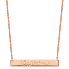 Sterling Silver/Rose-plated Large Signature Bar Necklace XNA1275RP