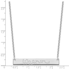 Sterling Silver/Rhodium-plated Large Signature Bar Necklace XNA1275SS