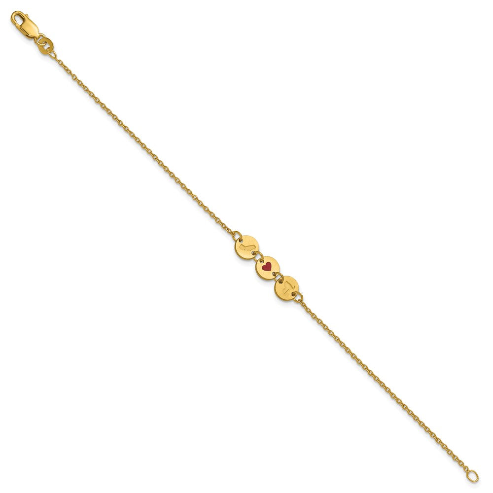 Sterling Silver/Gold-Plated State Heart State Disc Bracelet XNA1524GP