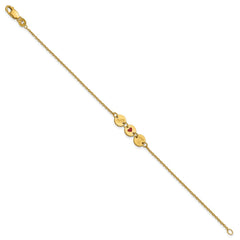 Sterling Silver/Gold-Plated State Heart State Disc Bracelet XNA1524GP