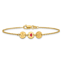 Sterling Silver/Gold-Plated State Heart State Disc Bracelet XNA1524GP