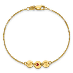 Sterling Silver/Gold-Plated State Heart State Disc Bracelet XNA1524GP