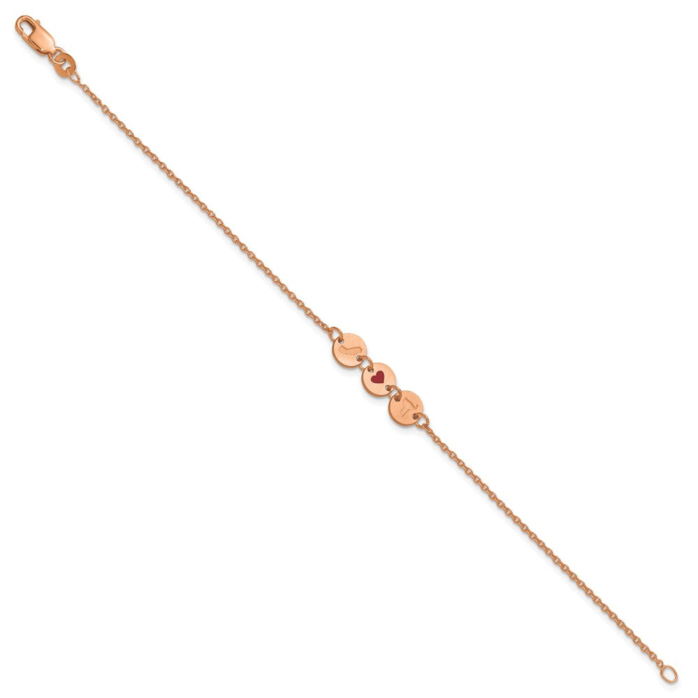 Sterling Silver/Rose Gold-Plated State Heart State Disc Bracelet XNA1524RP