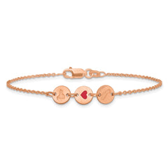 Sterling Silver/Rose Gold-Plated State Heart State Disc Bracelet XNA1524RP