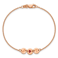 Sterling Silver/Rose Gold-Plated State Heart State Disc Bracelet XNA1524RP