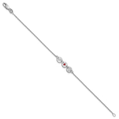 Sterling Silver/Rhodium-plated State Heart State Disc Bracelet XNA1524SS