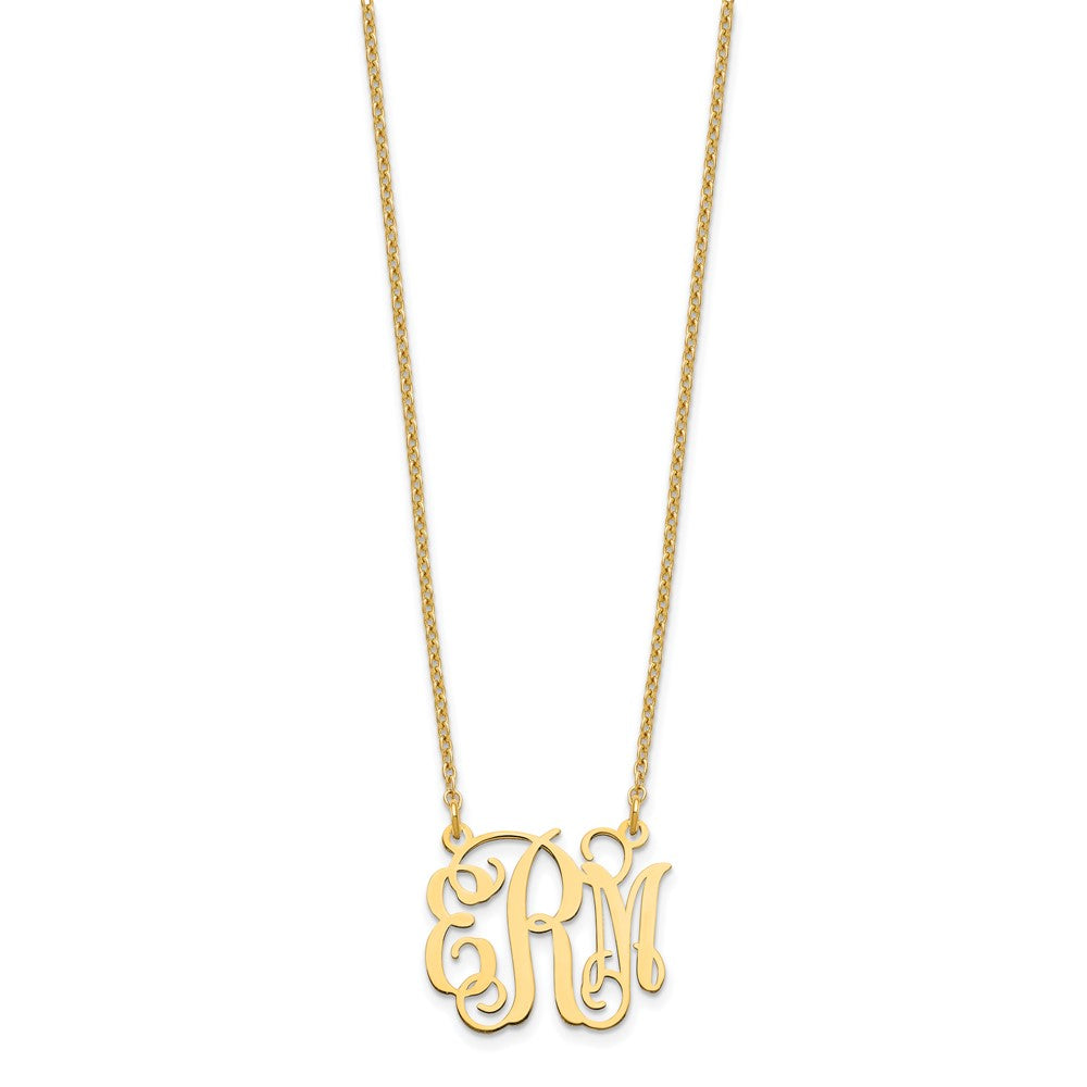 Sterling Silver/Gold-plated Small Monogram Necklace XNA528GP