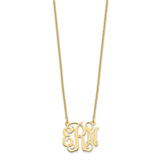 Sterling Silver/Gold-plated Small Monogram Necklace XNA528GP