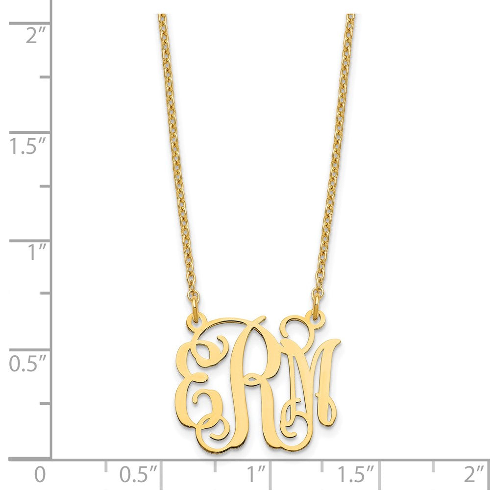 Sterling Silver/Gold-plated Small Monogram Necklace XNA528GP