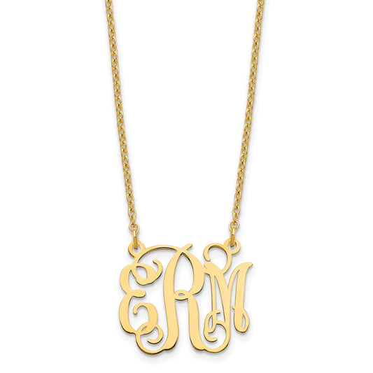 Sterling Silver/Gold-plated Small Monogram Necklace XNA528GP