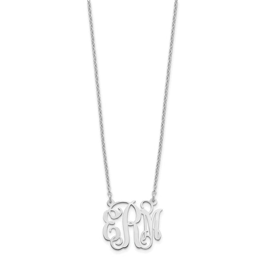 Sterling Silver/Rhodium-plated Small Monogram Necklace XNA528SS