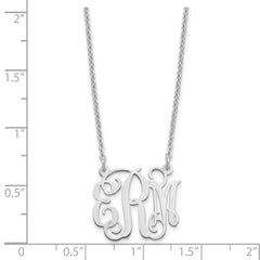 Sterling Silver/Rhodium-plated Small Monogram Necklace XNA528SS