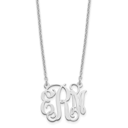 Sterling Silver/Rhodium-plated Small Monogram Necklace XNA528SS